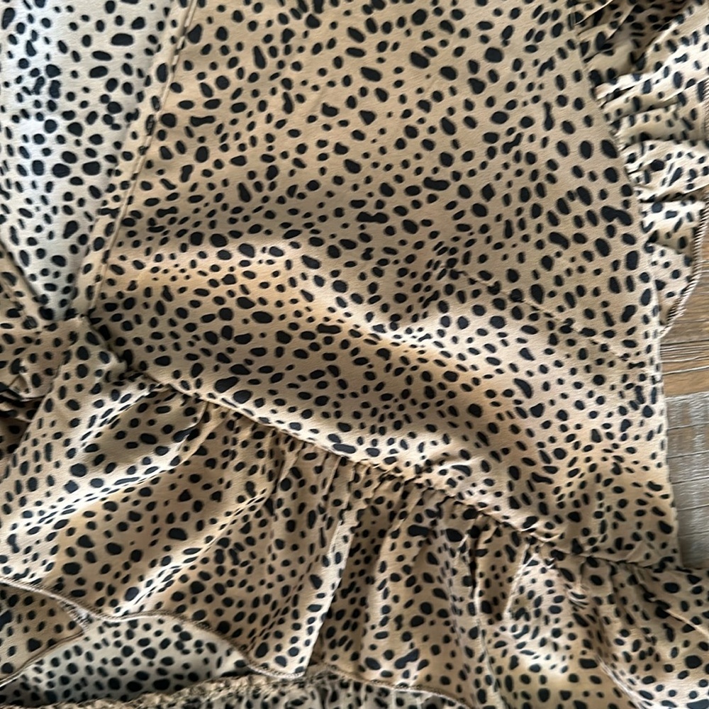 SHEIN Brown Animal Print Short Sleeve Top - Picture 5 of 7